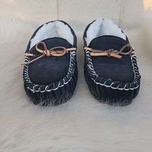 LAMO Footwear Britain II Moccasins size Wmns sz 8 suede faux fur comfort shoes